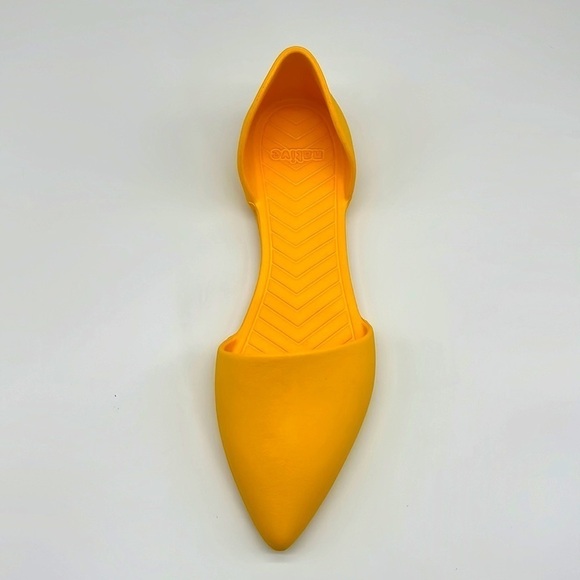 Native - NWT Audrey Groovy Yellow Pointed Toe Lightweight Flats Size 8 - Picture 7 of 16